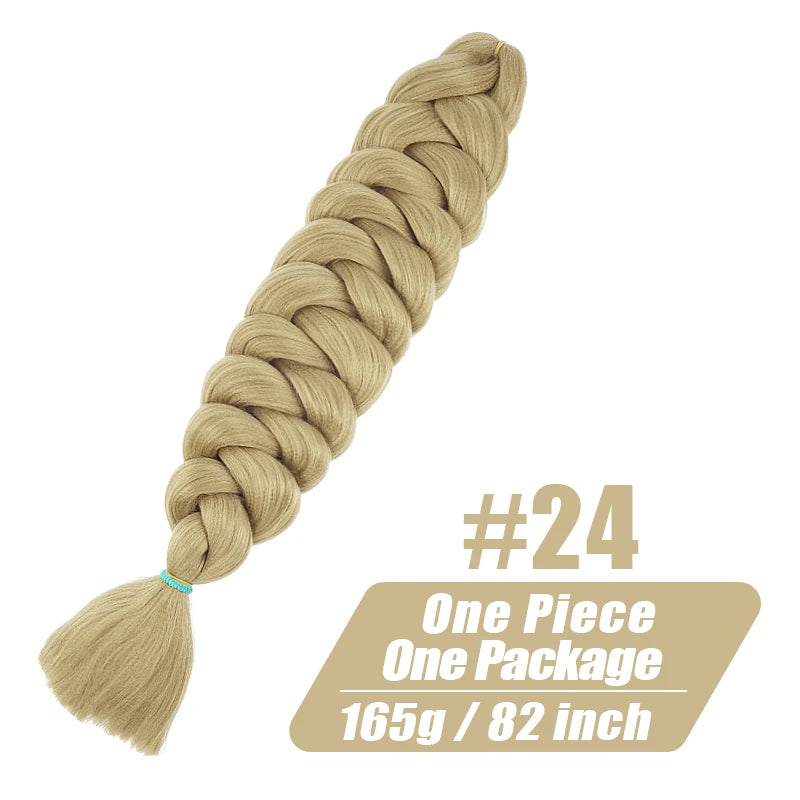 82 Inch Long Kanekalon Jumbo Braiding Hair Synthetic Braids Crochet Hair Extensions 165g Pre Stretched Braid