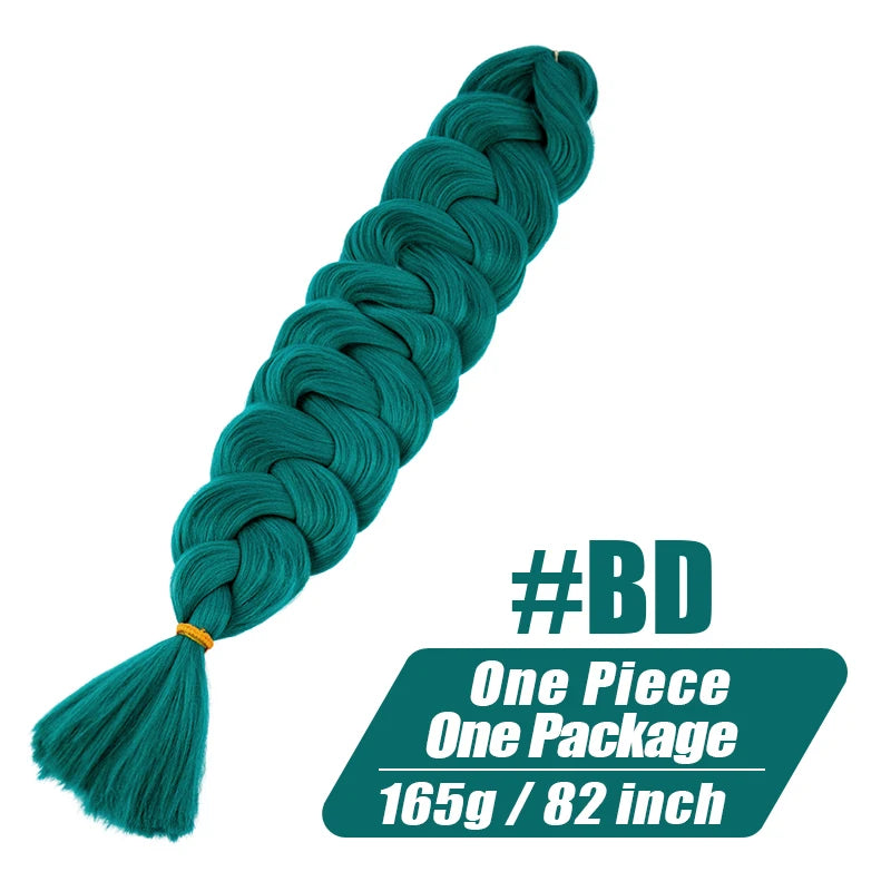 82 Inch Long Kanekalon Jumbo Braiding Hair Synthetic Braids Crochet Hair Extensions 165g Pre Stretched Braid