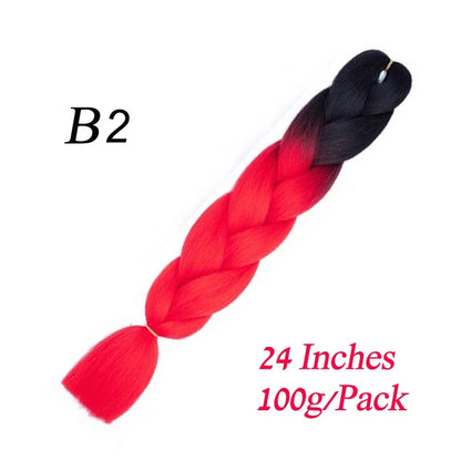 Synthetic Braiding Hair Pre Stretched Jumbo Braid Hair Extensions 24 inch  Kanekalon Hair For African Braids 100g