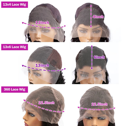 30 32Inch 360 Full Lace Frontal Wig 100% Human Hair Brazilian Bone Straight 13x4 13x6 HD Transparent Lace Front Wigs