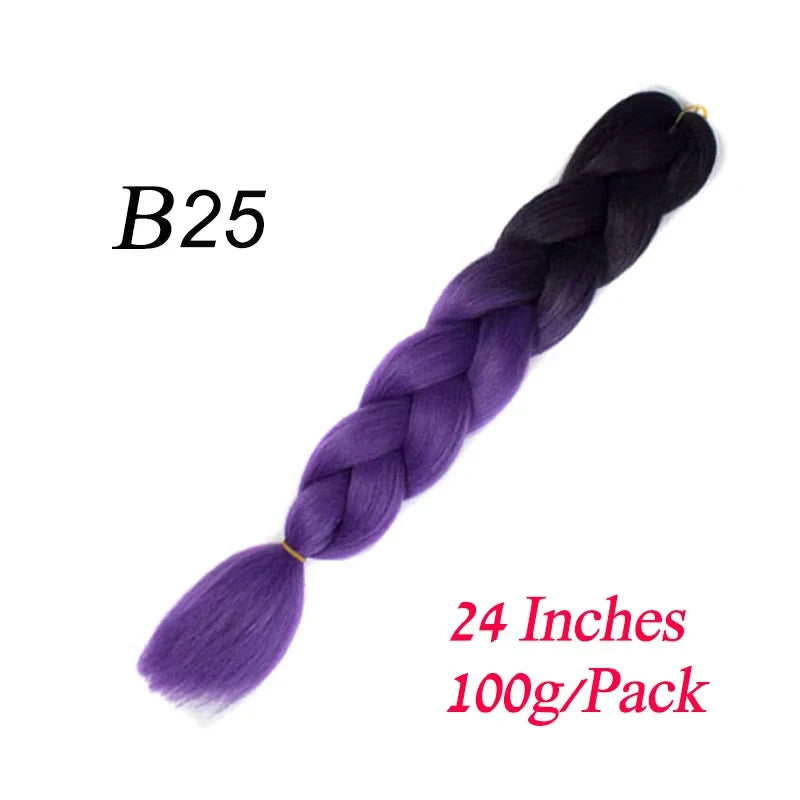 Synthetic Braiding Hair Pre Stretched Jumbo Braid Hair Extensions 24 inch  Kanekalon Hair For African Braids 100g