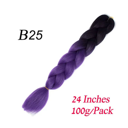 Synthetic Braiding Hair Pre Stretched Jumbo Braid Hair Extensions 24 inch  Kanekalon Hair For African Braids 100g
