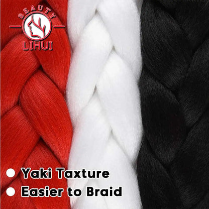 Synthetic Braiding Hair Pre Stretched Jumbo Braid Hair Extensions 24 inch  Kanekalon Hair For African Braids 100g