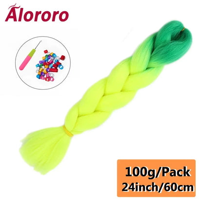 24 Inch Jumbo Braids for Hair Extensions Purple Synthetic Braiding Hair Accessories 100G/Pack Women DIY Hair for Crochet Braid