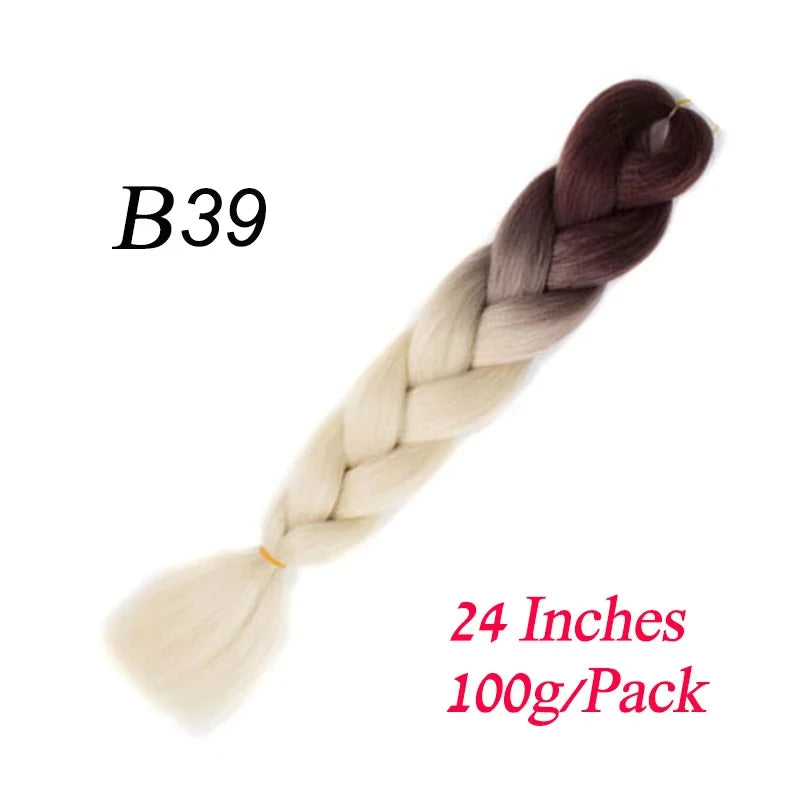 Synthetic Braiding Hair Pre Stretched Jumbo Braid Hair Extensions 24 inch  Kanekalon Hair For African Braids 100g