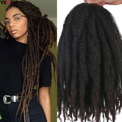 18 Inch Synthetic Marley Twist Braiding Hair Red Black Brown Ginger Bug Blonde #4 Pre Looped Marley Twists Crochet Hair