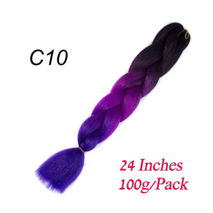 Synthetic Braiding Hair Pre Stretched Jumbo Braid Hair Extensions 24 inch  Kanekalon Hair For African Braids 100g