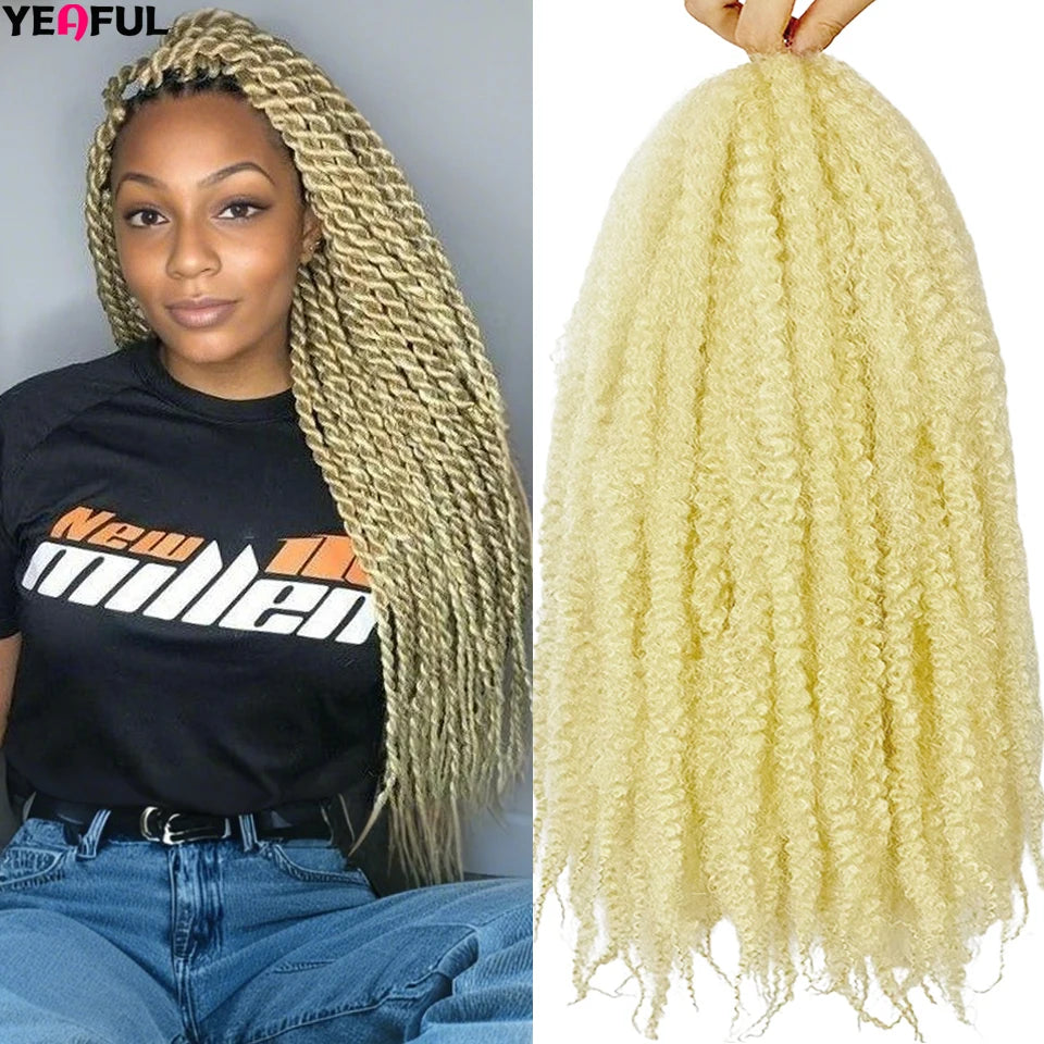 18 Inch Synthetic Marley Twist Braiding Hair Red Black Brown Ginger Bug Blonde #4 Pre Looped Marley Twists Crochet Hair