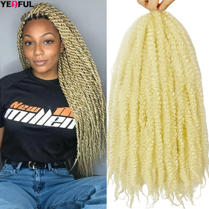 18 Inch Synthetic Marley Twist Braiding Hair Red Black Brown Ginger Bug Blonde #4 Pre Looped Marley Twists Crochet Hair