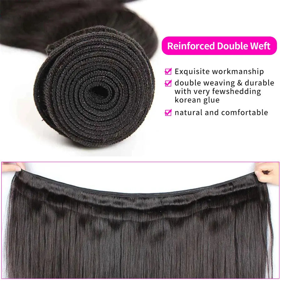 Natural Black Body Wave Human Hair Bundles Double Weft Bulk Braiding Hair Remy Hair Weave Extensions 1/3/4 Pcs