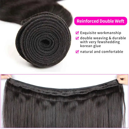 Natural Black Body Wave Human Hair Bundles Double Weft Bulk Braiding Hair Remy Hair Weave Extensions 1/3/4 Pcs