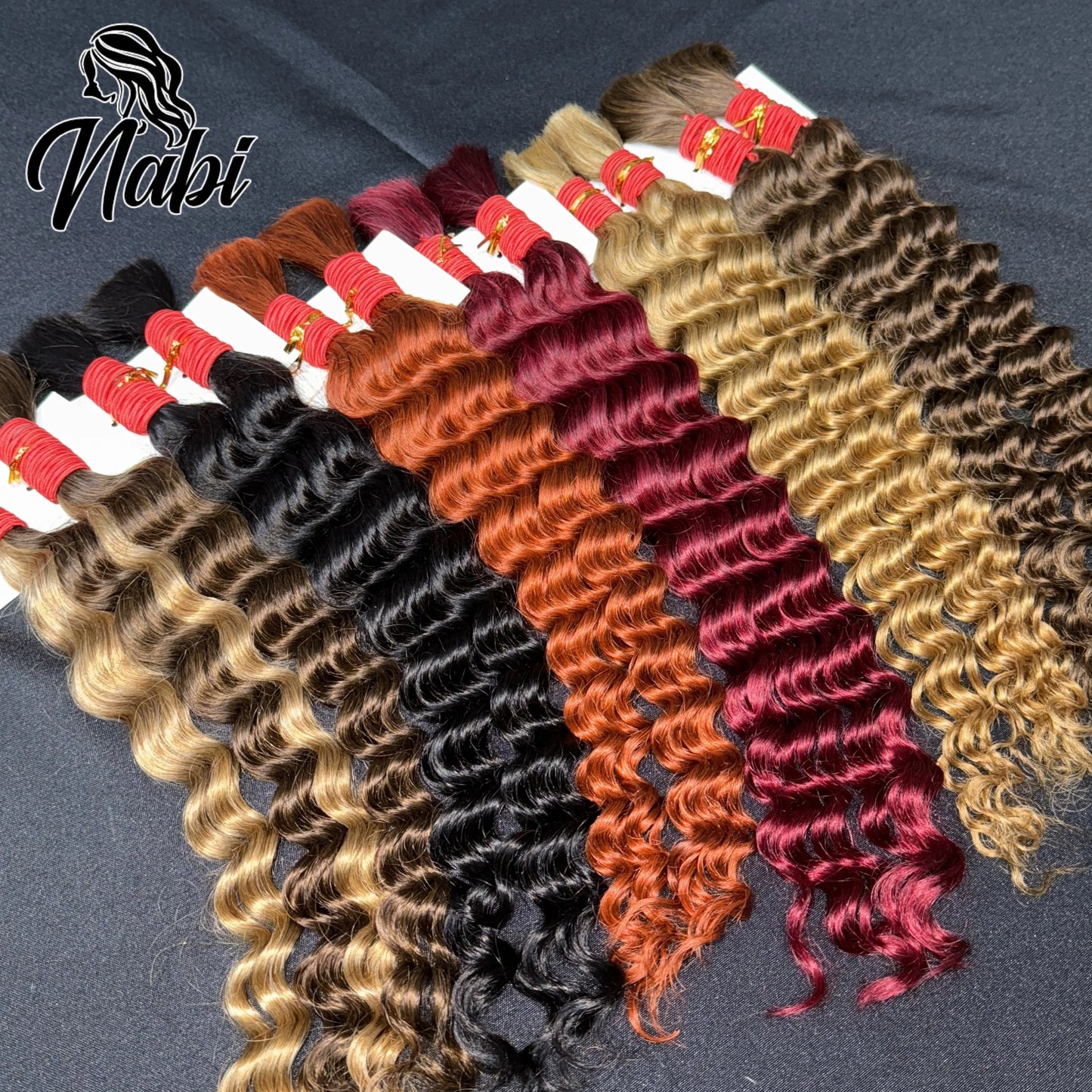 Nabi Boho Braids Human Hair 50g/bundle Deep Wave Hair Bulk Brazilian Human Braiding Hair 6 Bundle full Head