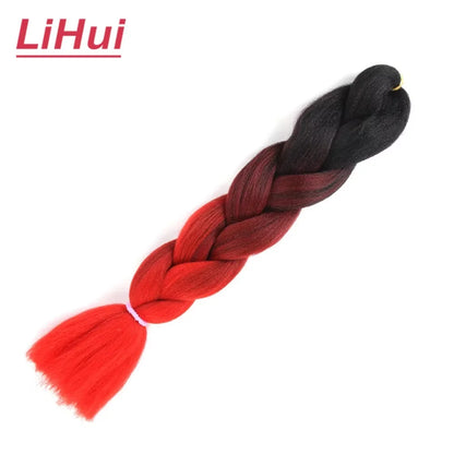 24 Inches Synthetic Braiding Hair Jumbo Braid Ombre Jumbo Hair Extension For Women DIY Hair Braids Purple Pink Yellow Gray