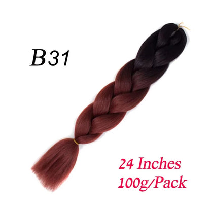 Synthetic Braiding Hair Pre Stretched Jumbo Braid Hair Extensions 24 inch  Kanekalon Hair For African Braids 100g
