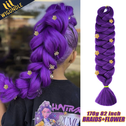 82 Inch Long Kanekalon Jumbo Braiding Hair Synthetic Braids Crochet Hair Extensions 165g Pre Stretched Braid