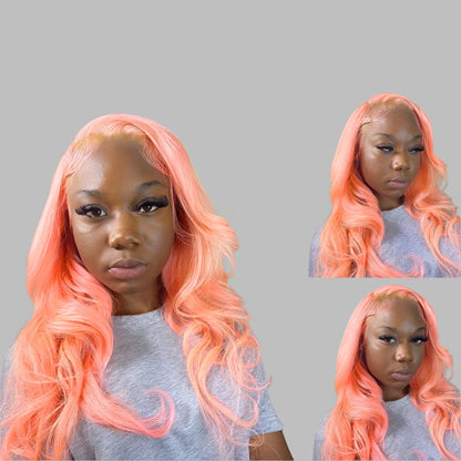 Light Pink 13x6 HD Lace Front Wig Body Wave Wigs 613 Yellow Colored 13x4 HD Lace Front Blonde Human Hair Wigs