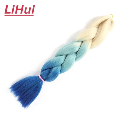 24 Inches Synthetic Braiding Hair Jumbo Braid Ombre Jumbo Hair Extension For Women DIY Hair Braids Purple Pink Yellow Gray