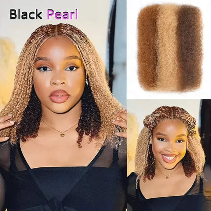 Black Pearl Top QVR Peruvian Kinky Curly Mini Twist Hair 50G/pc Afro Kinky Bulk Human Hair for Braiding 100% Remy Hair Bundles