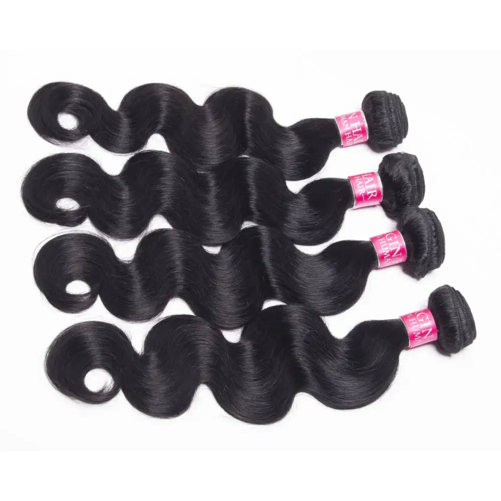 Natural Black Body Wave Human Hair Bundles Double Weft Bulk Braiding Hair Remy Hair Weave Extensions 1/3/4 Pcs