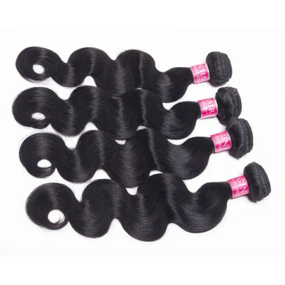 Natural Black Body Wave Human Hair Bundles Double Weft Bulk Braiding Hair Remy Hair Weave Extensions 1/3/4 Pcs