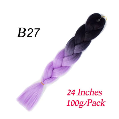 Synthetic Braiding Hair Pre Stretched Jumbo Braid Hair Extensions 24 inch  Kanekalon Hair For African Braids 100g