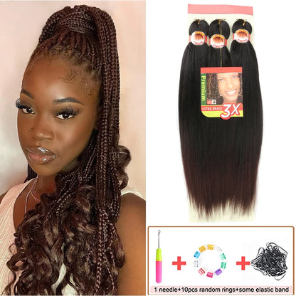 Pre Stretched Braiding Hair 26in 3 Packs Black Braiding Hair Synthetic Prestretched Braid Hair Extensions Crochet Twist Braids