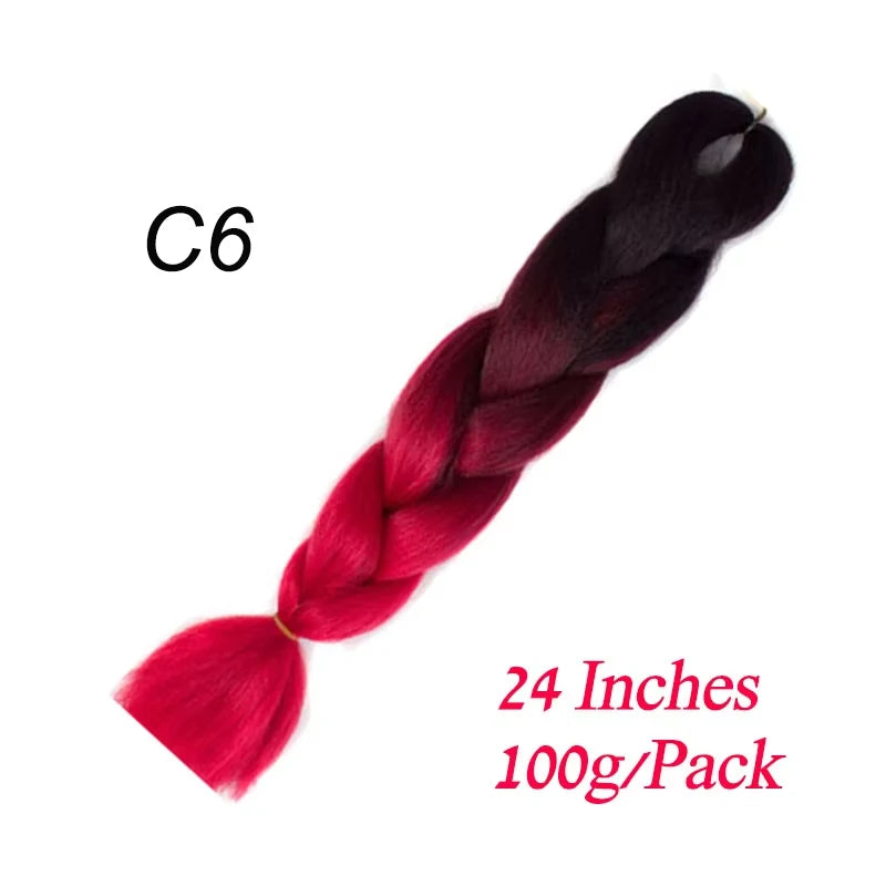 Synthetic Braiding Hair Pre Stretched Jumbo Braid Hair Extensions 24 inch  Kanekalon Hair For African Braids 100g