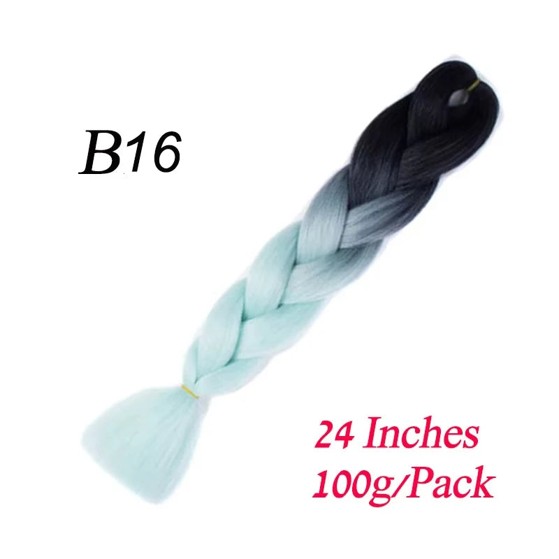 Synthetic Braiding Hair Pre Stretched Jumbo Braid Hair Extensions 24 inch  Kanekalon Hair For African Braids 100g