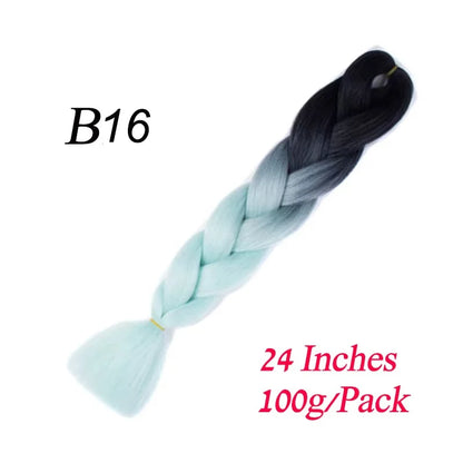 Synthetic Braiding Hair Pre Stretched Jumbo Braid Hair Extensions 24 inch  Kanekalon Hair For African Braids 100g