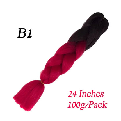 Synthetic Braiding Hair Pre Stretched Jumbo Braid Hair Extensions 24 inch  Kanekalon Hair For African Braids 100g