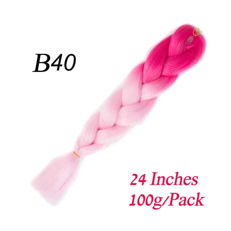 Synthetic Braiding Hair Pre Stretched Jumbo Braid Hair Extensions 24 inch  Kanekalon Hair For African Braids 100g