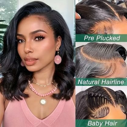 Loose Body Wave Bob Wigs 13x4 13x6 Lace Frontal Human Hair Wigs Pre-Plucked Body Wave Short Bob Wig 200% Density Brazilian Wigs