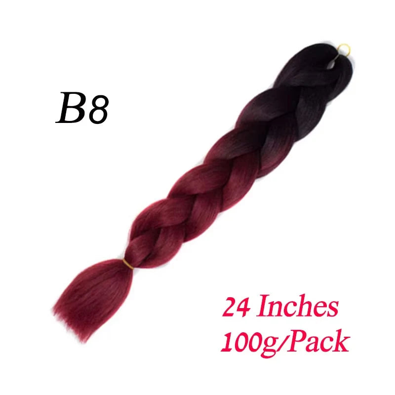 Synthetic Braiding Hair Pre Stretched Jumbo Braid Hair Extensions 24 inch  Kanekalon Hair For African Braids 100g