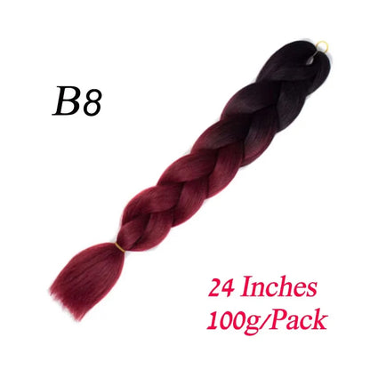 Synthetic Braiding Hair Pre Stretched Jumbo Braid Hair Extensions 24 inch  Kanekalon Hair For African Braids 100g