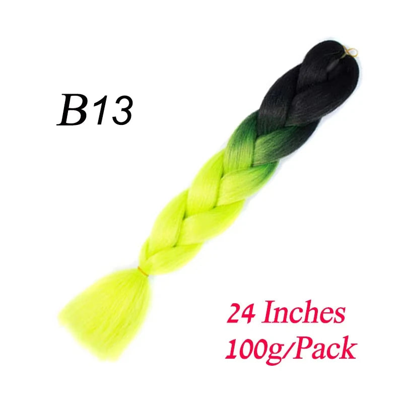 Synthetic Braiding Hair Pre Stretched Jumbo Braid Hair Extensions 24 inch  Kanekalon Hair For African Braids 100g