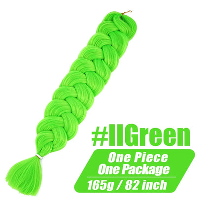 82 Inch Long Kanekalon Jumbo Braiding Hair Synthetic Braids Crochet Hair Extensions 165g Pre Stretched Braid