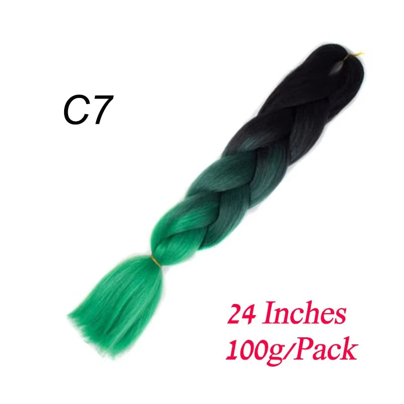Synthetic Braiding Hair Pre Stretched Jumbo Braid Hair Extensions 24 inch  Kanekalon Hair For African Braids 100g