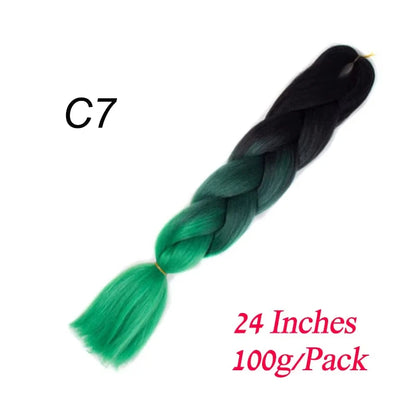 Synthetic Braiding Hair Pre Stretched Jumbo Braid Hair Extensions 24 inch  Kanekalon Hair For African Braids 100g