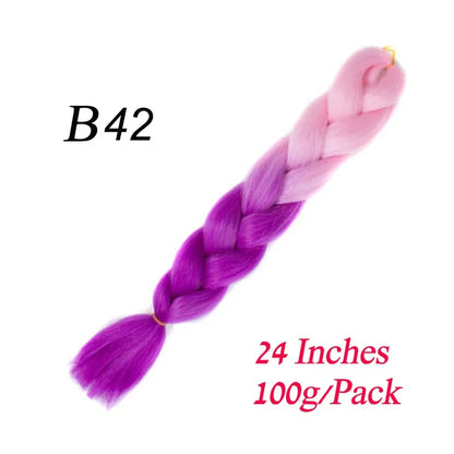 Synthetic Braiding Hair Pre Stretched Jumbo Braid Hair Extensions 24 inch  Kanekalon Hair For African Braids 100g