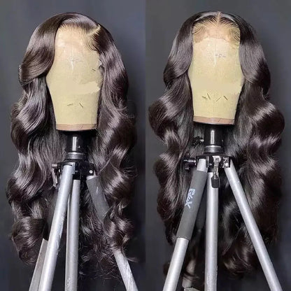 HD Transparent 13x6 Lace Front Human Hair Wigs Body Wave Wavy 30 Inch Pre Plucked Brazilian Body Wave Human Hair Frontal Wigs