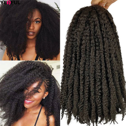 18 Inch Synthetic Marley Twist Braiding Hair Red Black Brown Ginger Bug Blonde #4 Pre Looped Marley Twists Crochet Hair