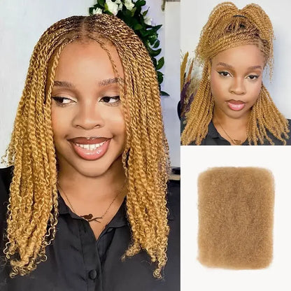 Black Pearl Top QVR Peruvian Kinky Curly Mini Twist Hair 50G/pc Afro Kinky Bulk Human Hair for Braiding 100% Remy Hair Bundles