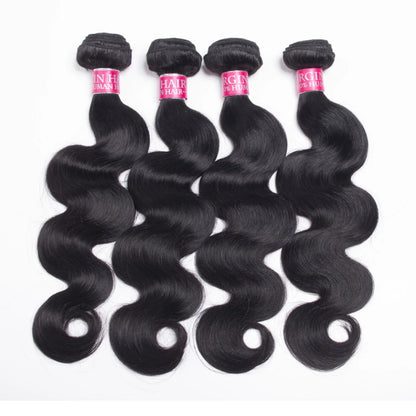 Natural Black Body Wave Human Hair Bundles Double Weft Bulk Braiding Hair Remy Hair Weave Extensions 1/3/4 Pcs