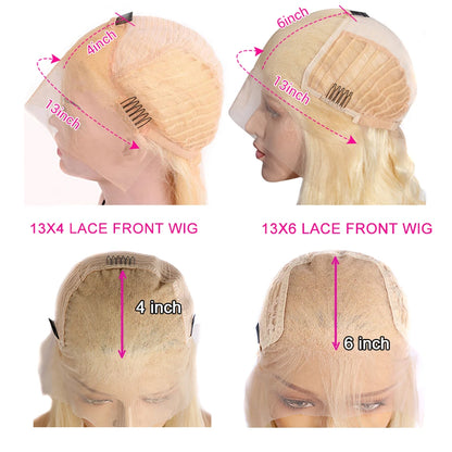 13x6 HD Transparent 613 Blonde Lace Frontal Human Hair Wigs Brazilian Straight Lace Front Human Hair Wigs
