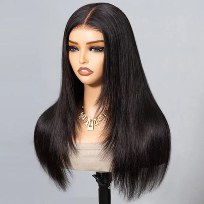 Straight Hair With Layers Shoulder Length Glueless Wig Human Hair HD Lace Wig