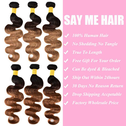 Ombre Body Wave Bundles Brazilian Hair Weave Bundles Ombre Human Hair Bundles Honey Blonde Remy 3/4 Bundles Deal Human Hair