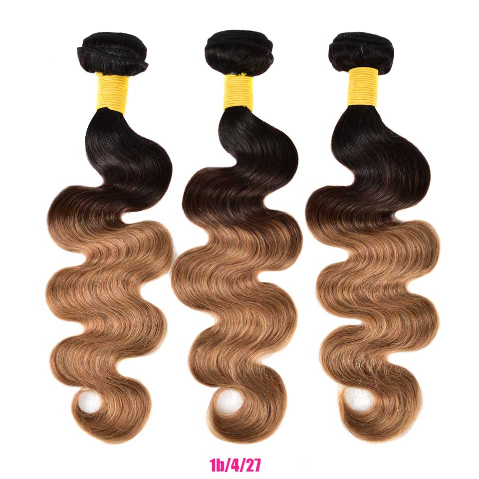 Ombre Body Wave Bundles Brazilian Hair Weave Bundles Ombre Human Hair Bundles Honey Blonde Remy 3/4 Bundles Deal Human Hair