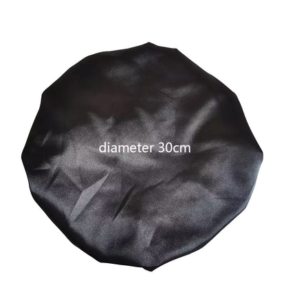 Black Silk Satin Sleep Cap