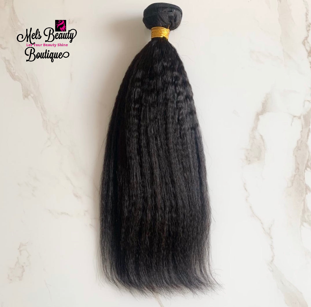 Beautiful Kinky Straight 100% Raw Human Hair Bundle